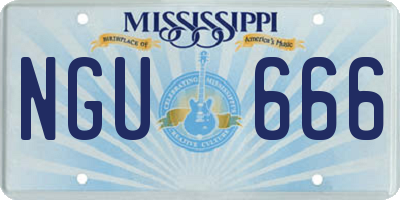 MS license plate NGU666