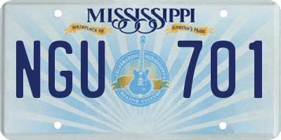 MS license plate NGU701