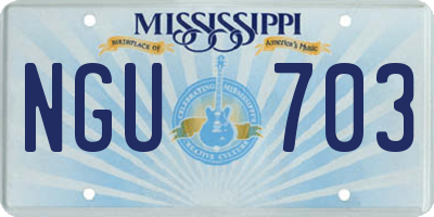MS license plate NGU703