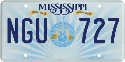 MS license plate NGU727