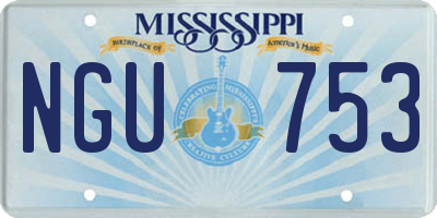 MS license plate NGU753