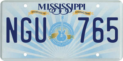 MS license plate NGU765