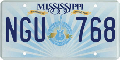 MS license plate NGU768