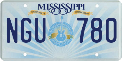 MS license plate NGU780