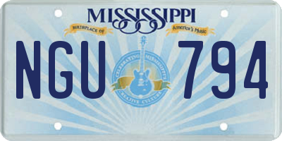 MS license plate NGU794