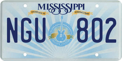 MS license plate NGU802