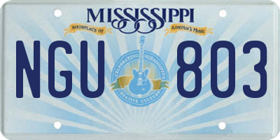 MS license plate NGU803