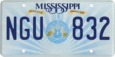MS license plate NGU832