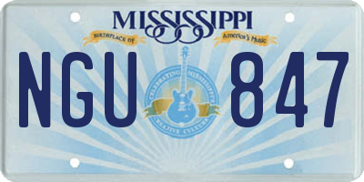 MS license plate NGU847