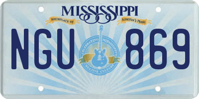 MS license plate NGU869