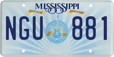 MS license plate NGU881