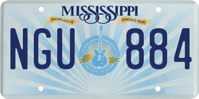 MS license plate NGU884