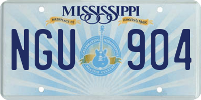 MS license plate NGU904