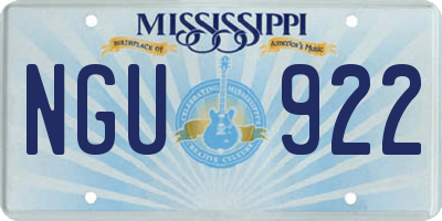 MS license plate NGU922