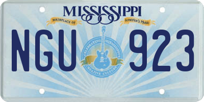 MS license plate NGU923