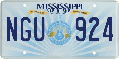 MS license plate NGU924