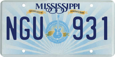 MS license plate NGU931