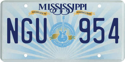 MS license plate NGU954