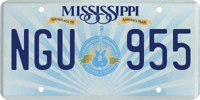 MS license plate NGU955