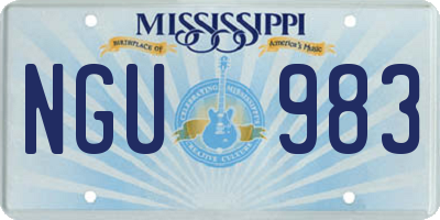 MS license plate NGU983