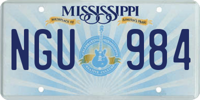 MS license plate NGU984