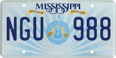 MS license plate NGU988