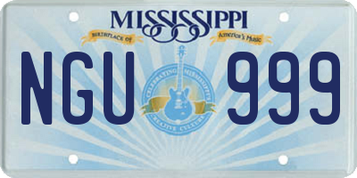 MS license plate NGU999