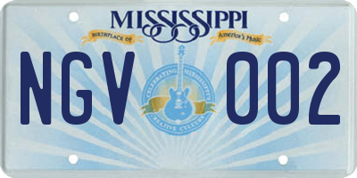 MS license plate NGV002