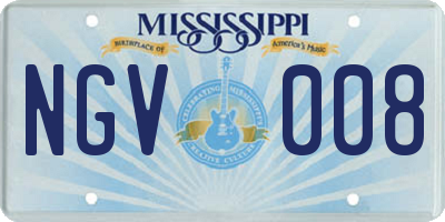 MS license plate NGV008