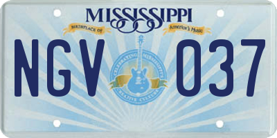 MS license plate NGV037