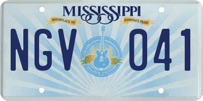 MS license plate NGV041