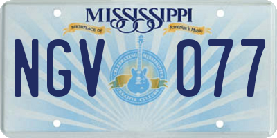 MS license plate NGV077