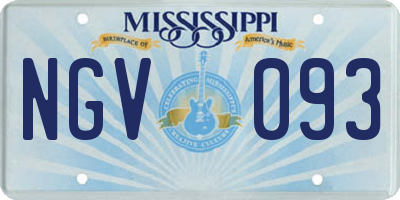 MS license plate NGV093