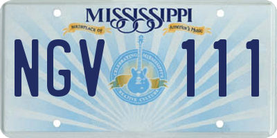 MS license plate NGV111