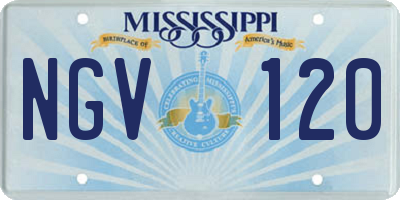 MS license plate NGV120