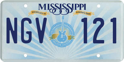 MS license plate NGV121