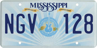 MS license plate NGV128