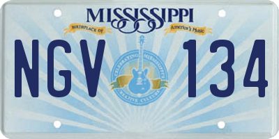 MS license plate NGV134