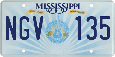 MS license plate NGV135