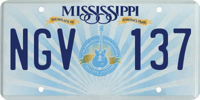 MS license plate NGV137