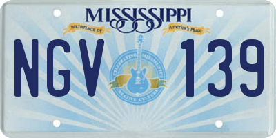 MS license plate NGV139