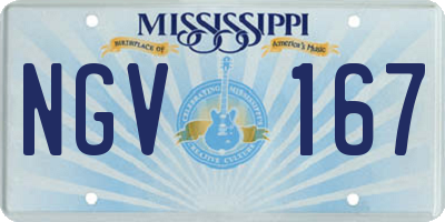 MS license plate NGV167