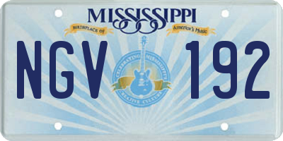 MS license plate NGV192