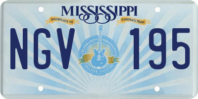 MS license plate NGV195