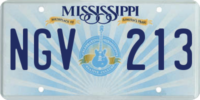 MS license plate NGV213