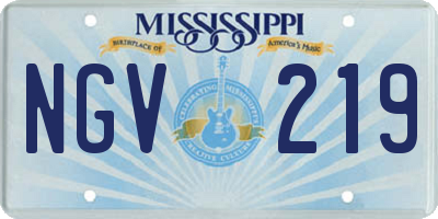 MS license plate NGV219