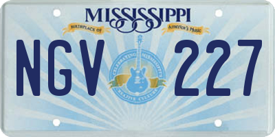 MS license plate NGV227