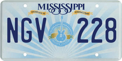 MS license plate NGV228