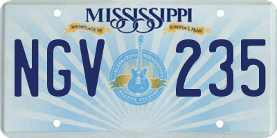 MS license plate NGV235