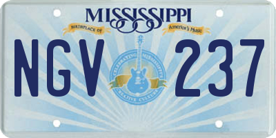 MS license plate NGV237